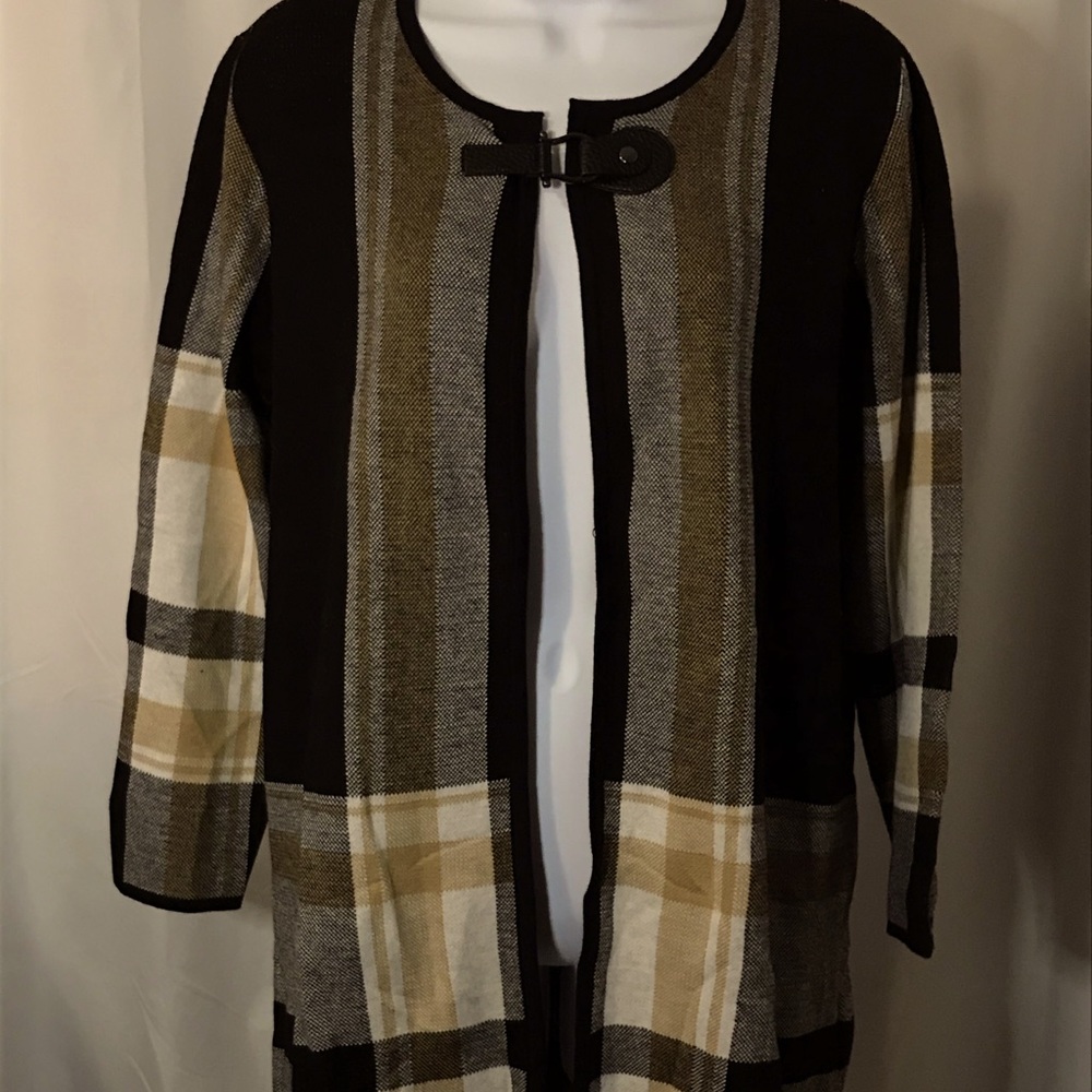 NWT Kasper Plaid Sweater Jacket PXL